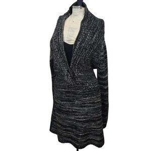 Golden State Jean Co. Women's Long Sleeve Knit Cardigan Sweater Dress Gray‎ L